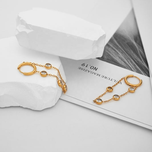 Sunbeams Hoop Designer Premium Earrings - 18K Gold Plated