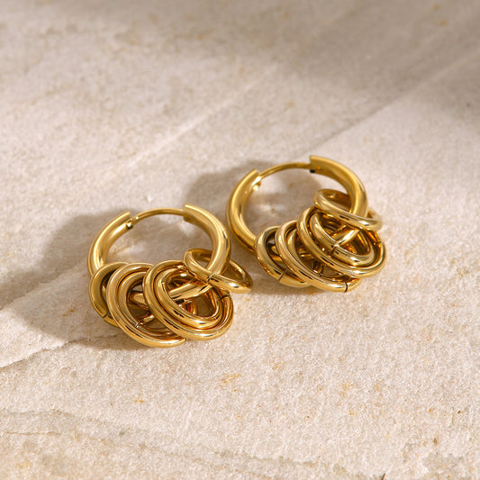 Lysa Hoop Premium Earrings - 18K Gold Plated