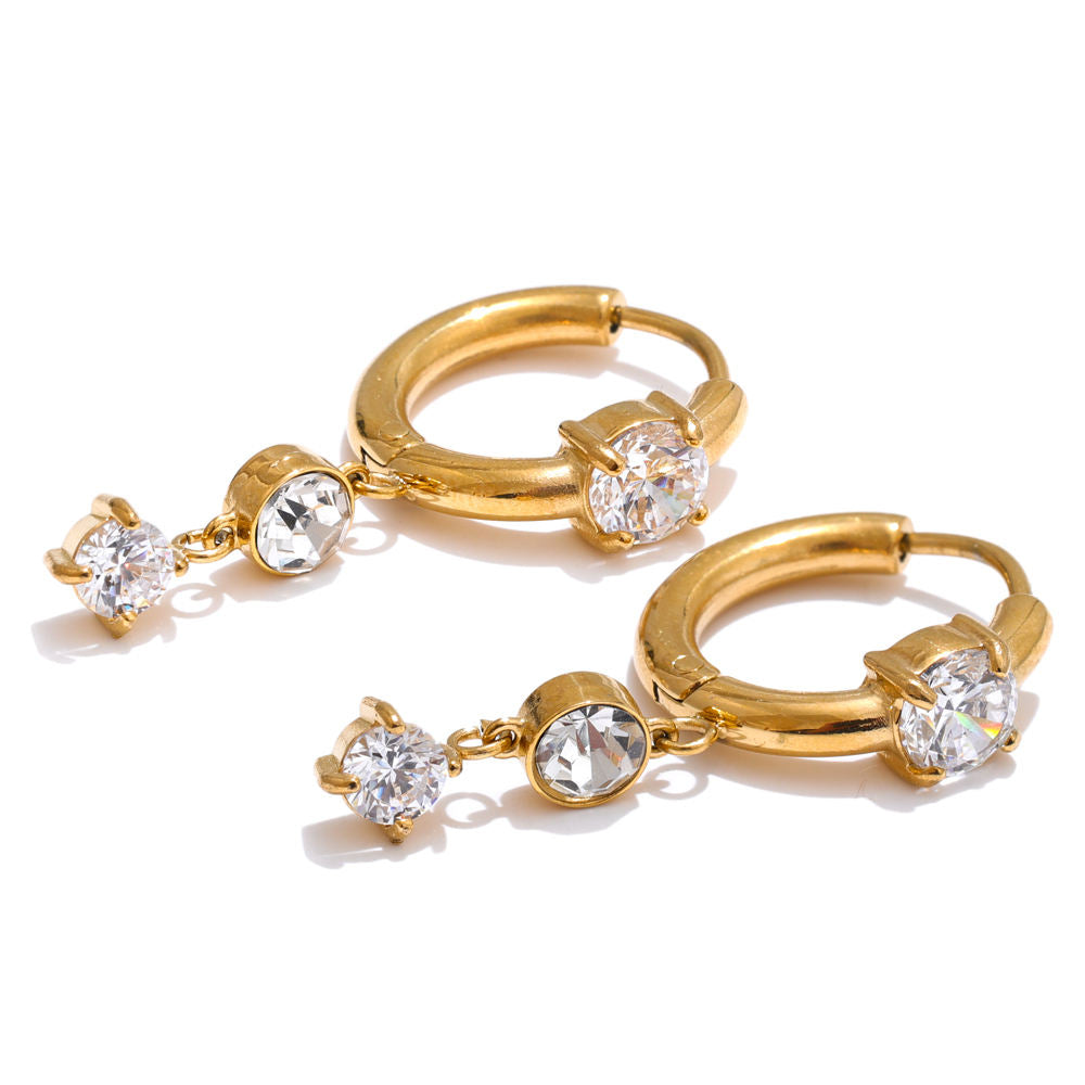 Aria Huggie Premium Earrings - 18K Gold Plated