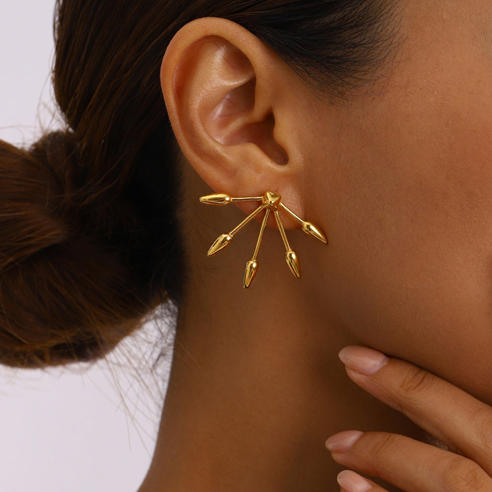 Mavi Spokes Premium Earrings - 18K Gold Plated