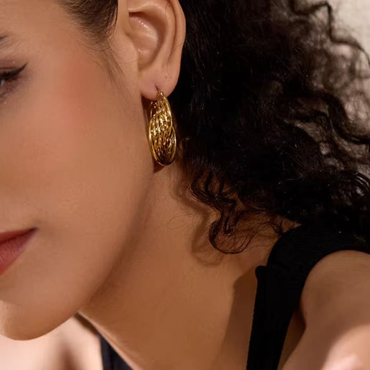 Netted Dangle Premium Earrings - 18K Gold Plated
