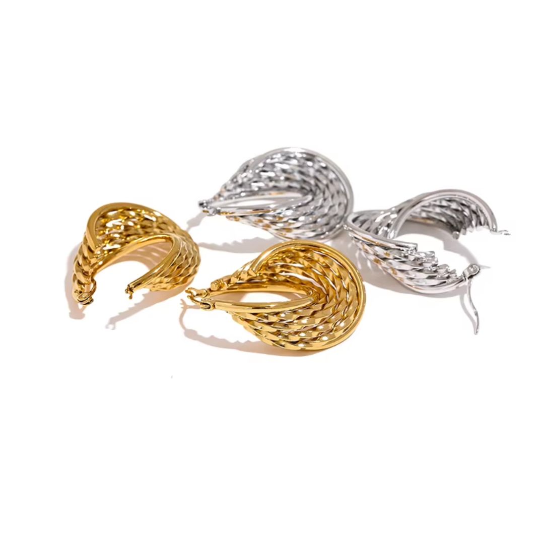 Netted Dangle Premium Earrings - 18K Gold Plated