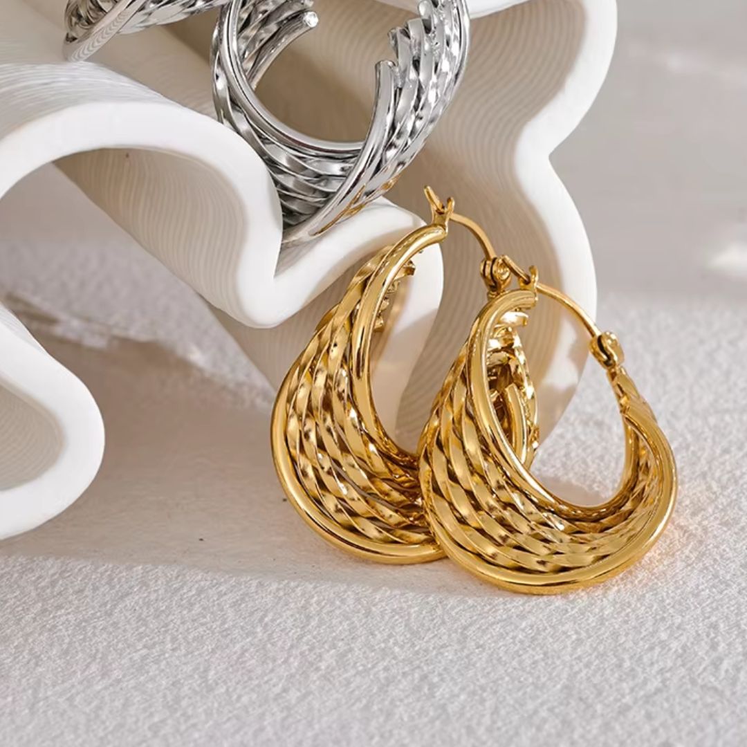 Netted Dangle Premium Earrings - 18K Gold Plated