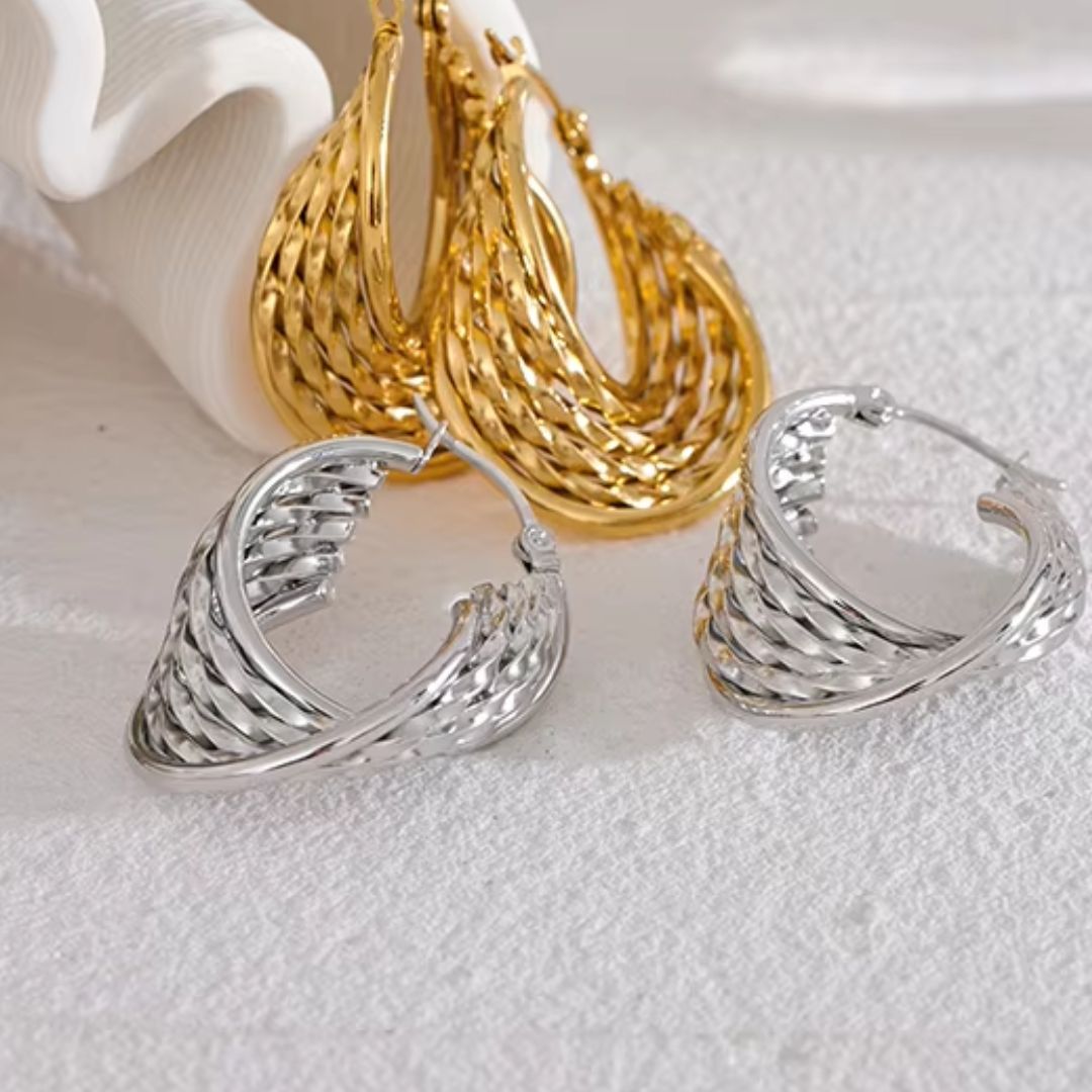 Netted Dangle Premium Earrings - 18K Gold Plated