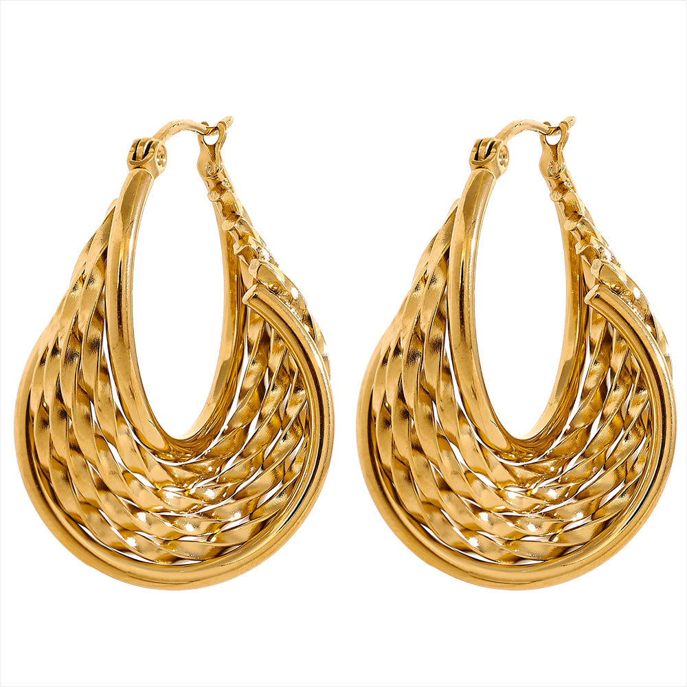 Netted Dangle Premium Earrings - 18K Gold Plated