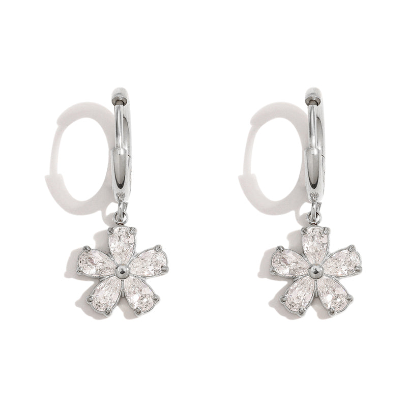Bree Flora Hoop Premium Earrings - 18K Gold Plated