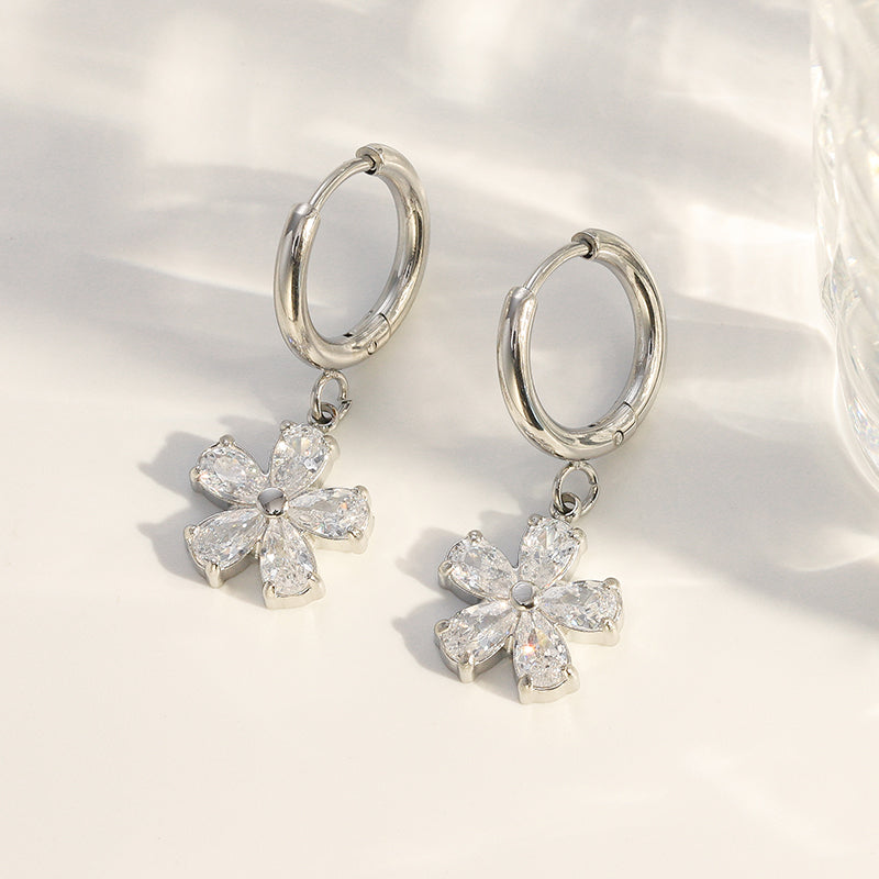 Bree Flora Hoop Premium Earrings - 18K Gold Plated