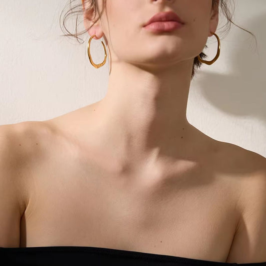 Sky Irregular Hoop Premium Earrings - 18K Gold Plated