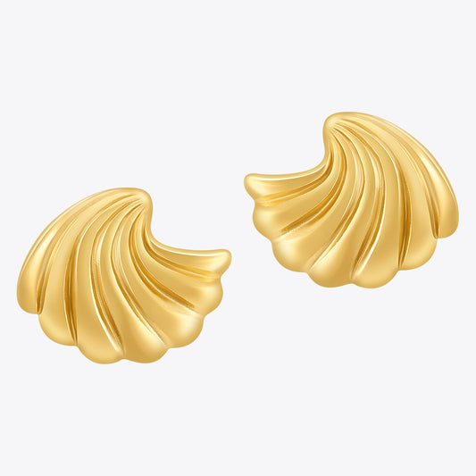 Oceans Echo Designer Stud Premium Earrings - 18K Gold Plated