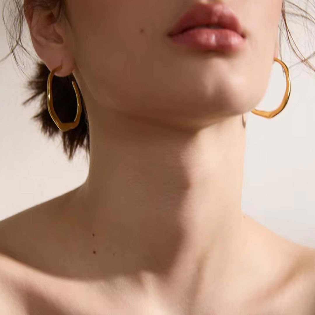 Sky Irregular Hoop Premium Earrings - 18K Gold Plated