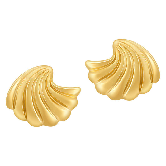 Oceans Echo Designer Stud Premium Earrings - 18K Gold Plated