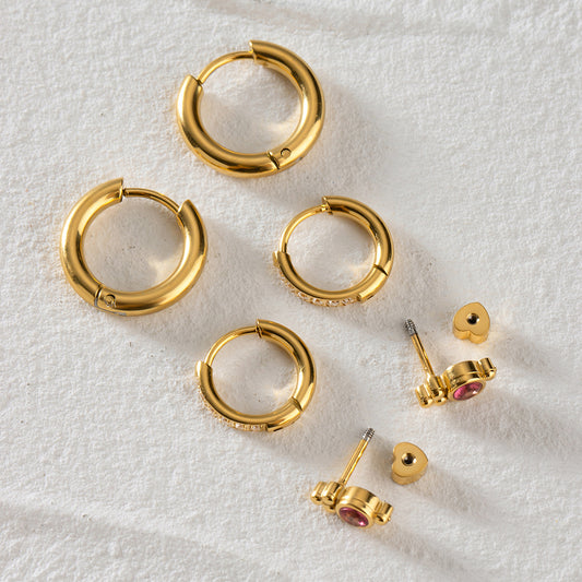 Nomi Classic Hoops Set Premium Earrings - 18K Gold Plated