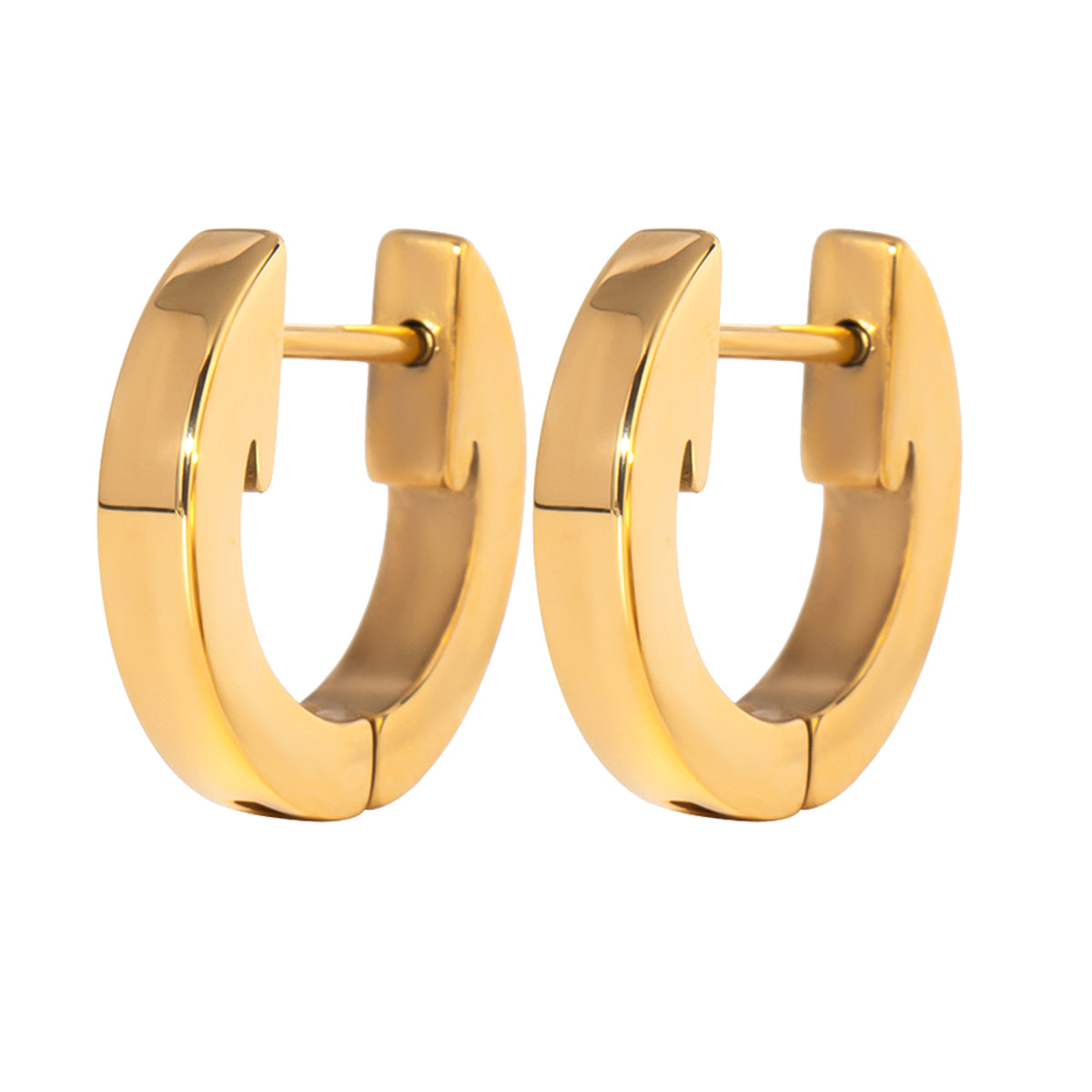 Black Classic Hoops Set Premium Earrings - 18K Gold Plated