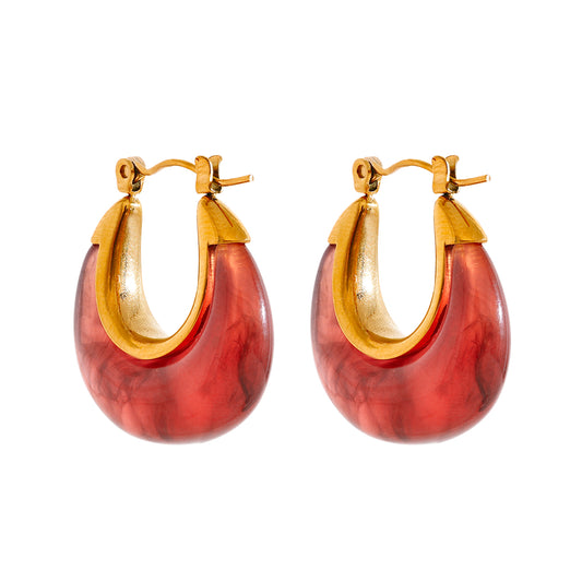 Adding Colour Hoop Premium Earrings - 18K Gold Plated