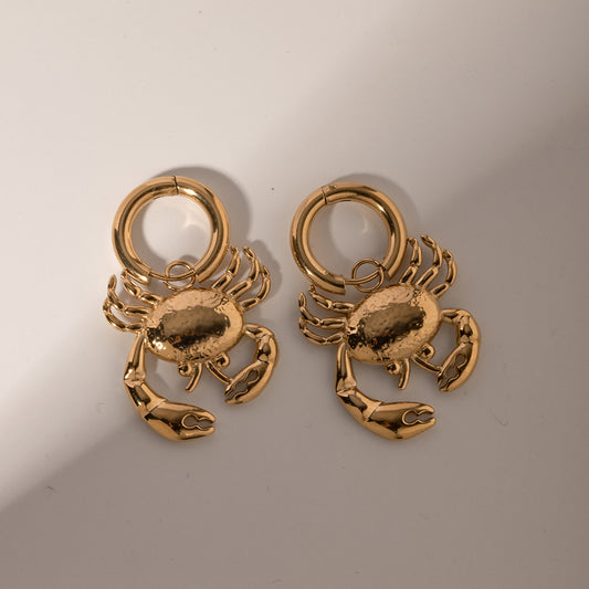 Crabby Day Anyone Hoop Premium Earrings - 18K Gold Plated