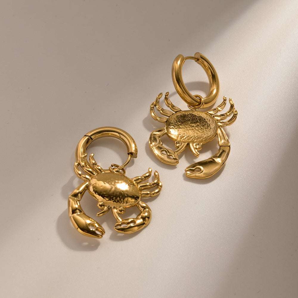 Crabby Day Anyone Hoop Premium Earrings - 18K Gold Plated