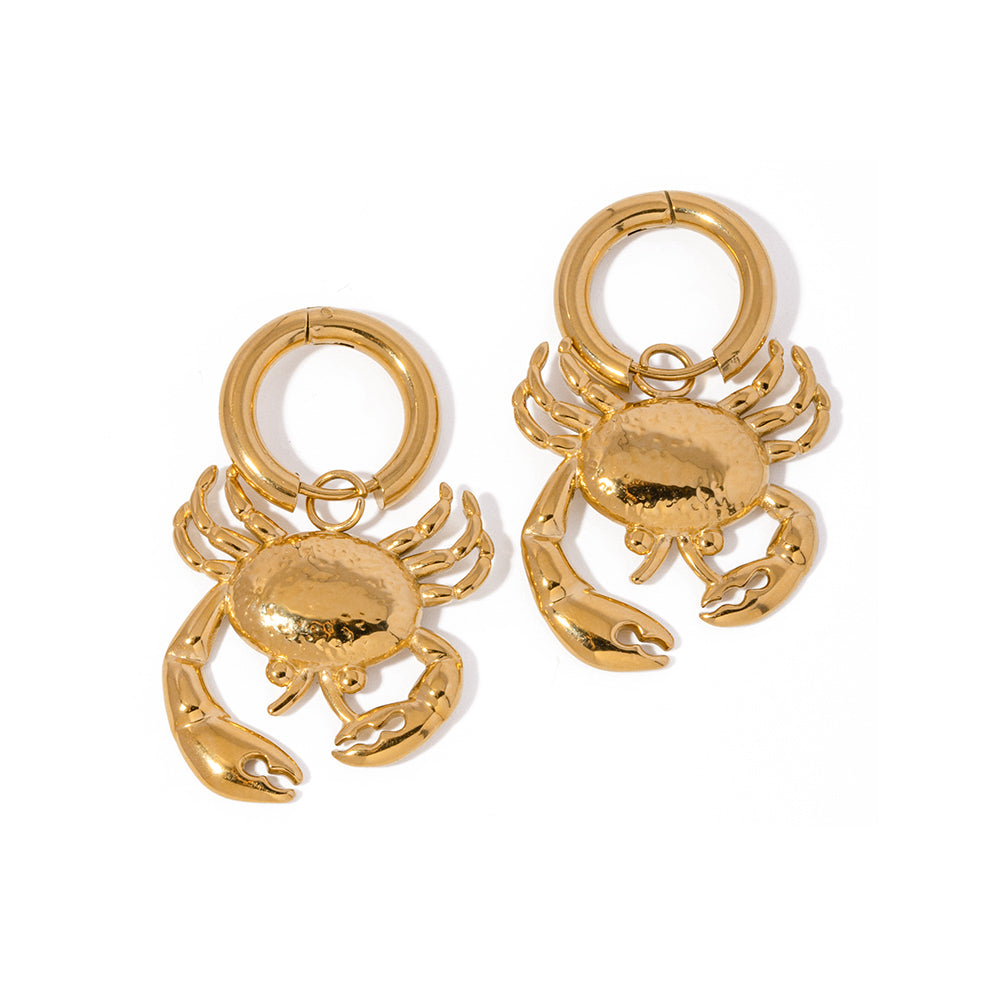 Crabby Day Anyone Hoop Premium Earrings - 18K Gold Plated