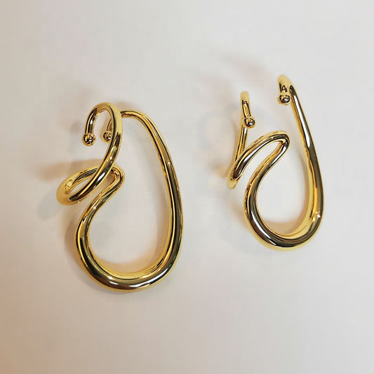 Callavine Designer Premium Brass Earrings - 18K Gold Plated