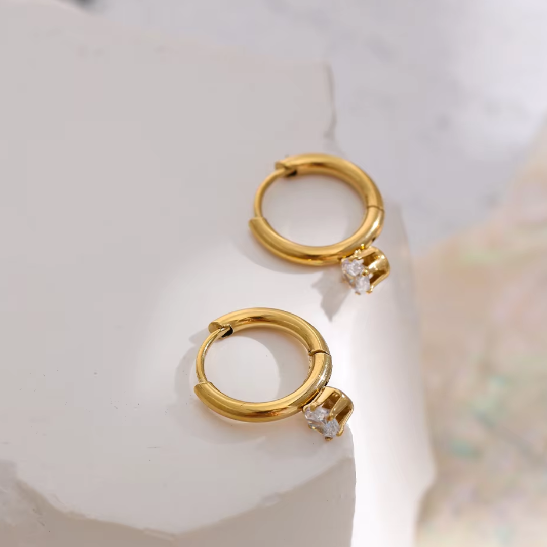 Solara Huggie Premium Earrings - 18K Gold Plated