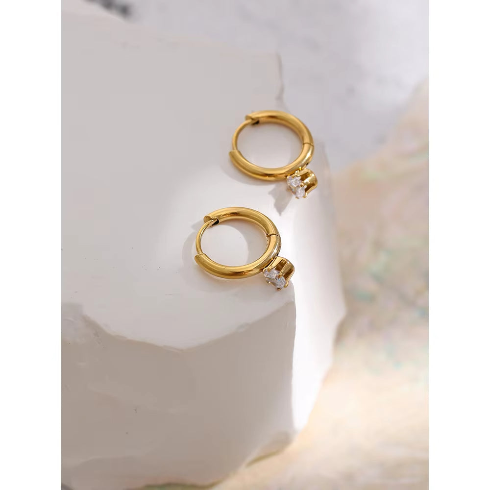 Solara Huggie Premium Earrings - 18K Gold Plated
