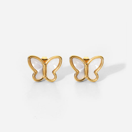 Butterfly  Stud Premium Earrings - 18K Gold Plated