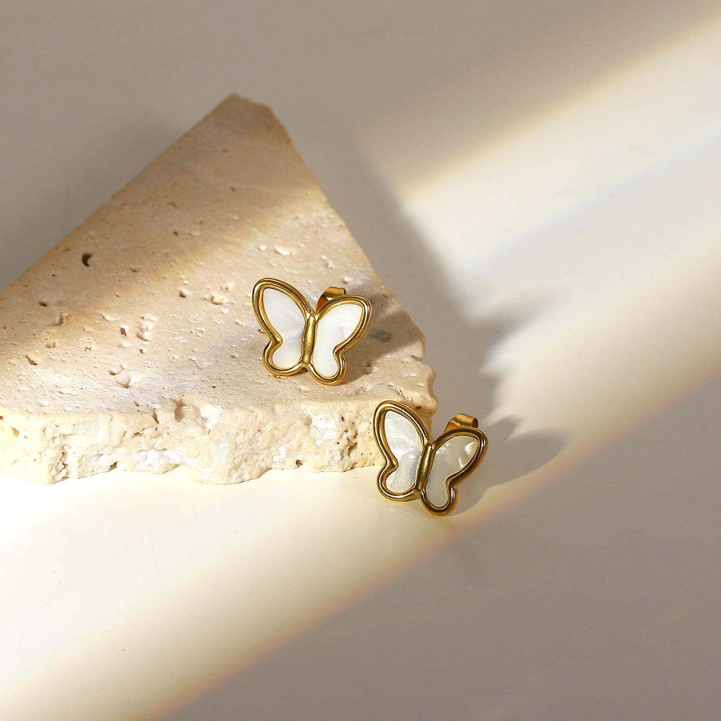 Butterfly  Stud Premium Earrings - 18K Gold Plated