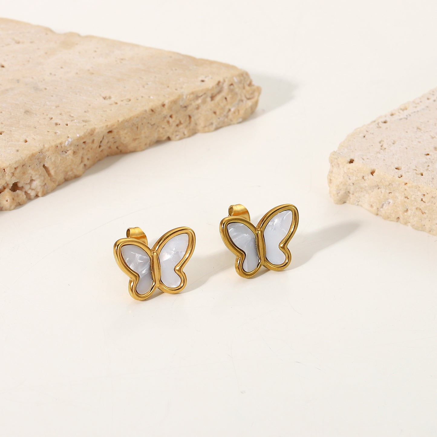 Butterfly  Stud Premium Earrings - 18K Gold Plated