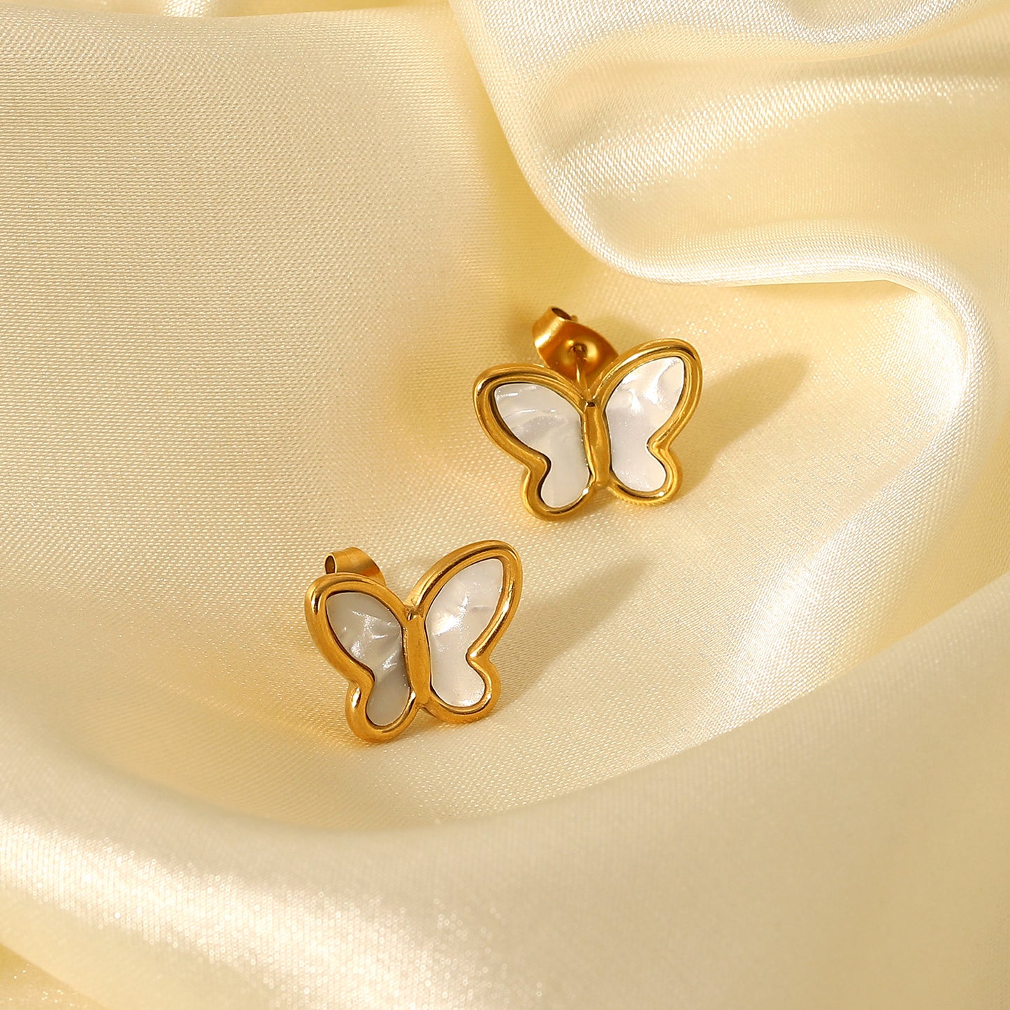 Butterfly  Stud Premium Earrings - 18K Gold Plated