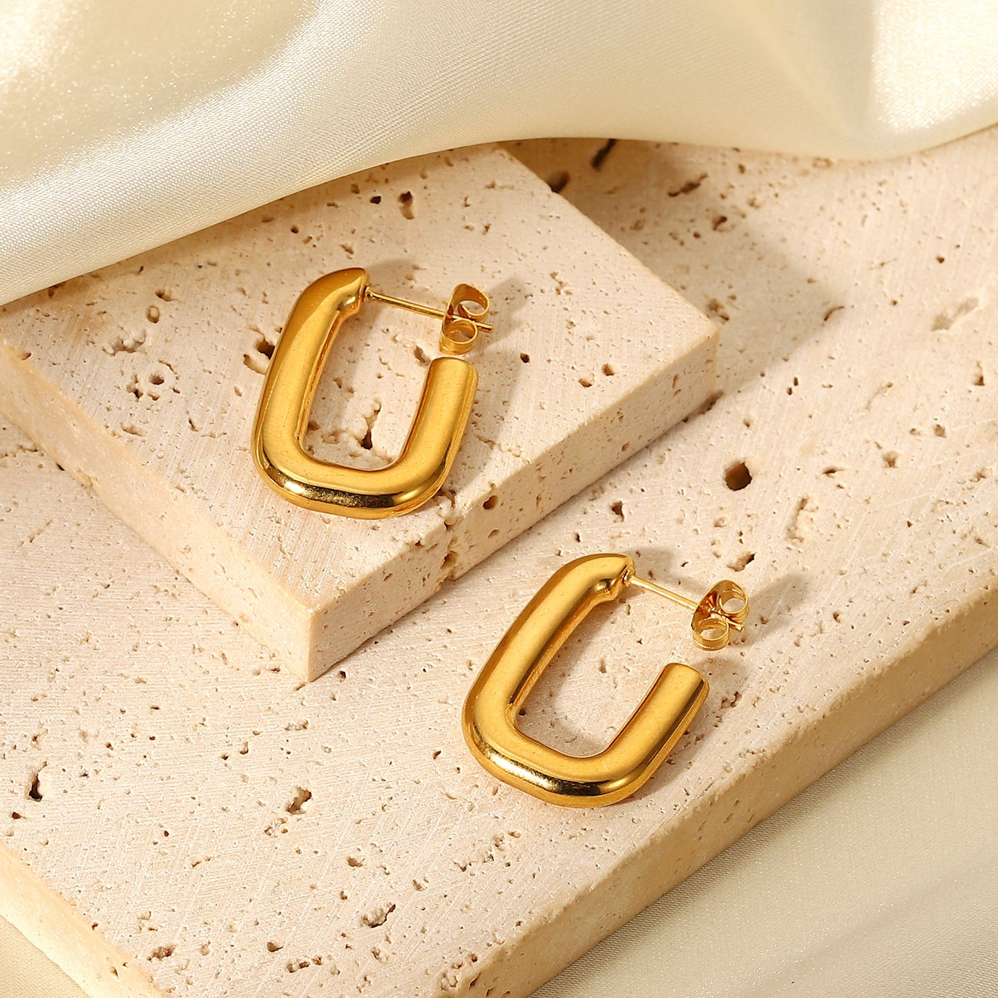 Zuri Half Hoops Premium Earrings - 18K Gold Plated