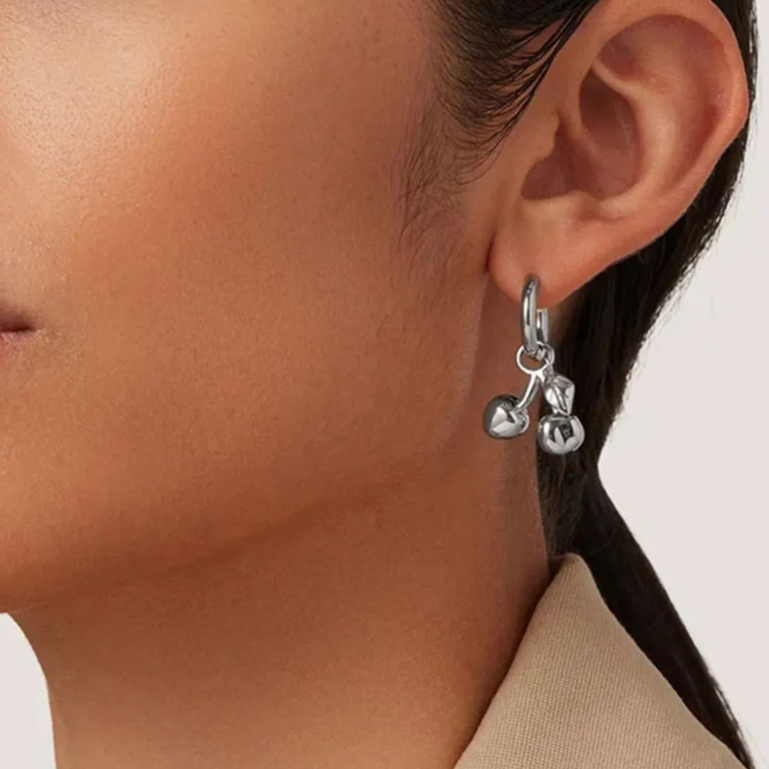 Cherry Hoops Premium Earrings - 18K Gold Plated