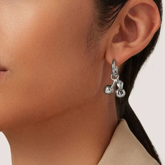 Cherry Hoops Premium Earrings - 18K Gold Plated