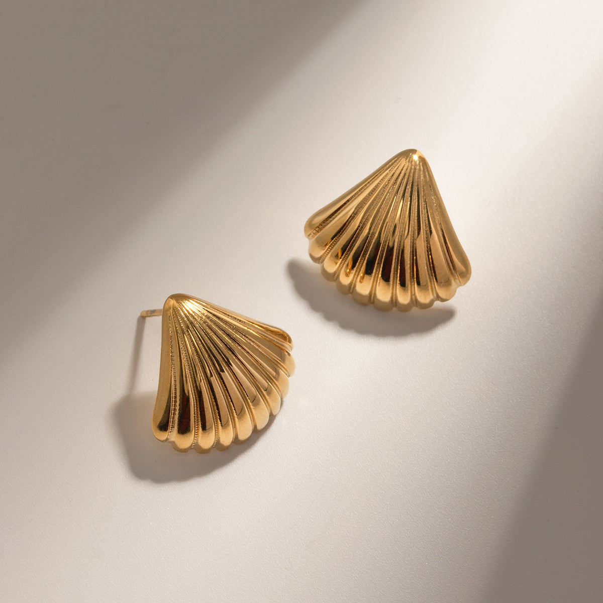 Seaside Shell Studs Premium Earrings - 18K Gold Plated