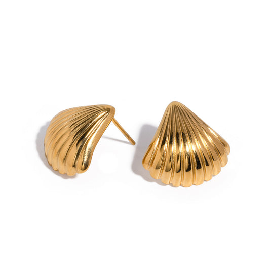 Seaside Shell Studs Premium Earrings - 18K Gold Plated