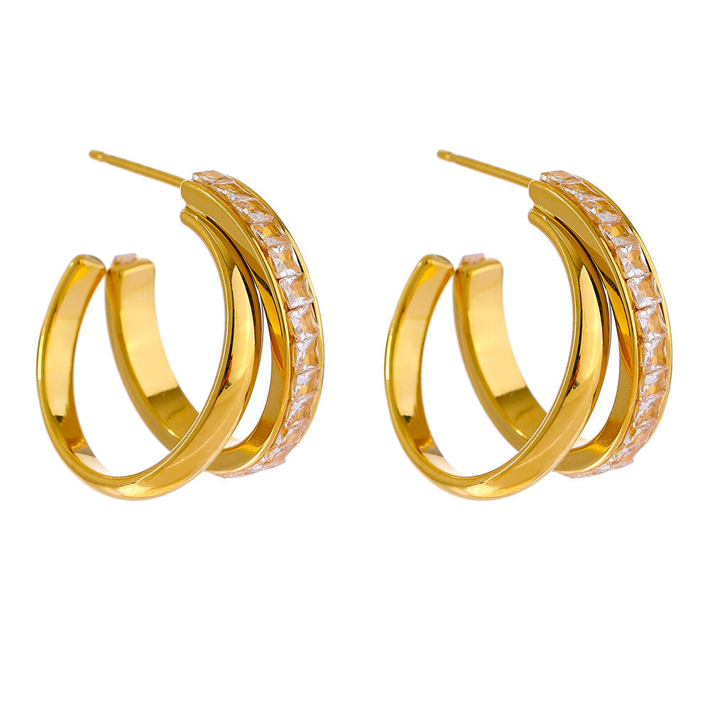 Celeste Twin Premium Earrings - 18K Gold Plated