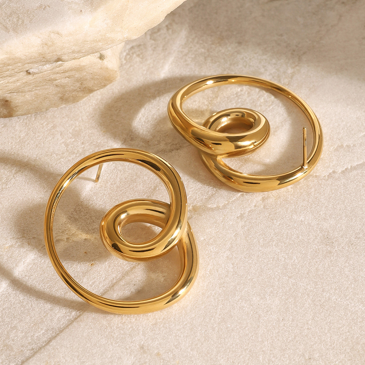 Anya geometric Premium Earrings - 18K Gold Plated