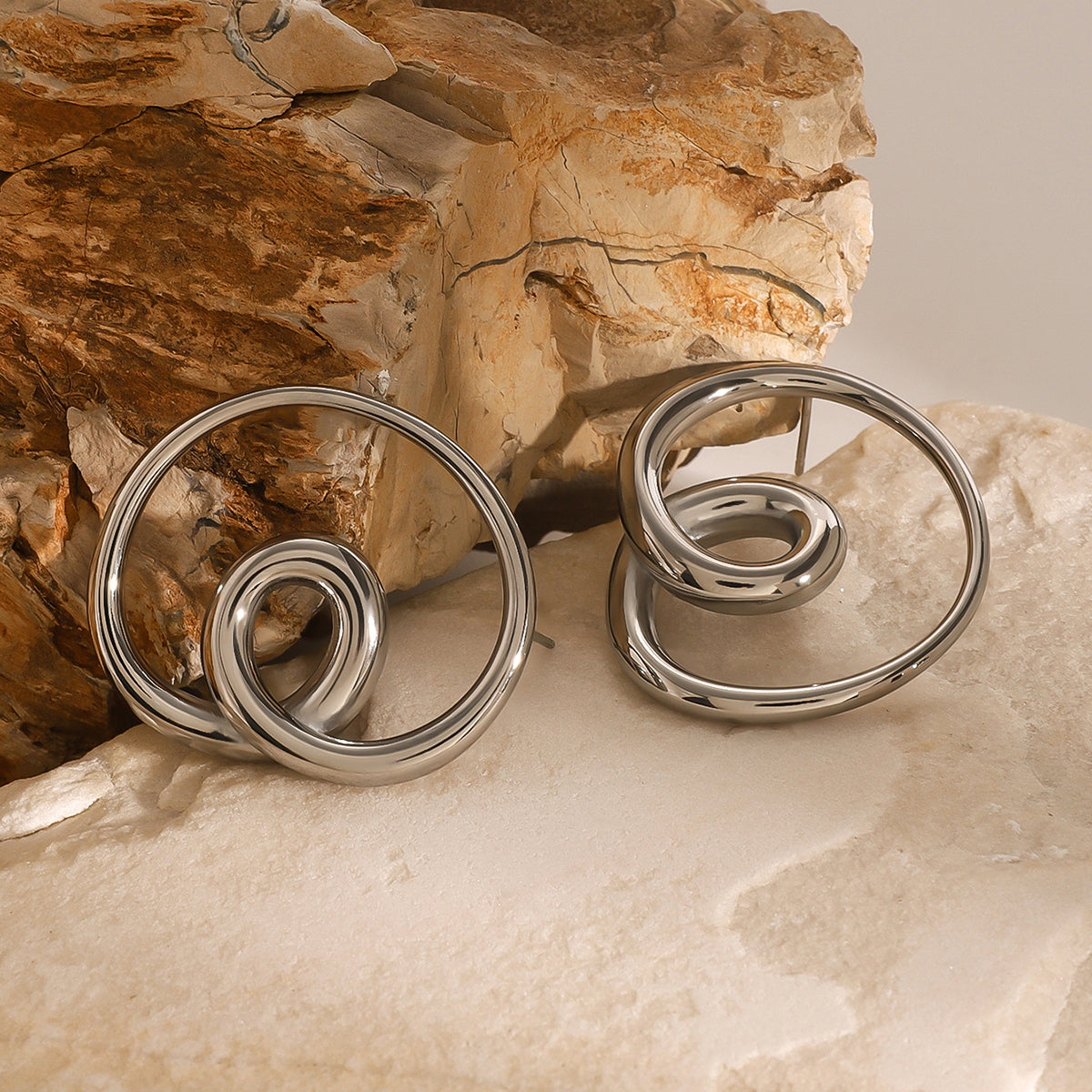 Anya geometric Premium Earrings - 18K Gold Plated