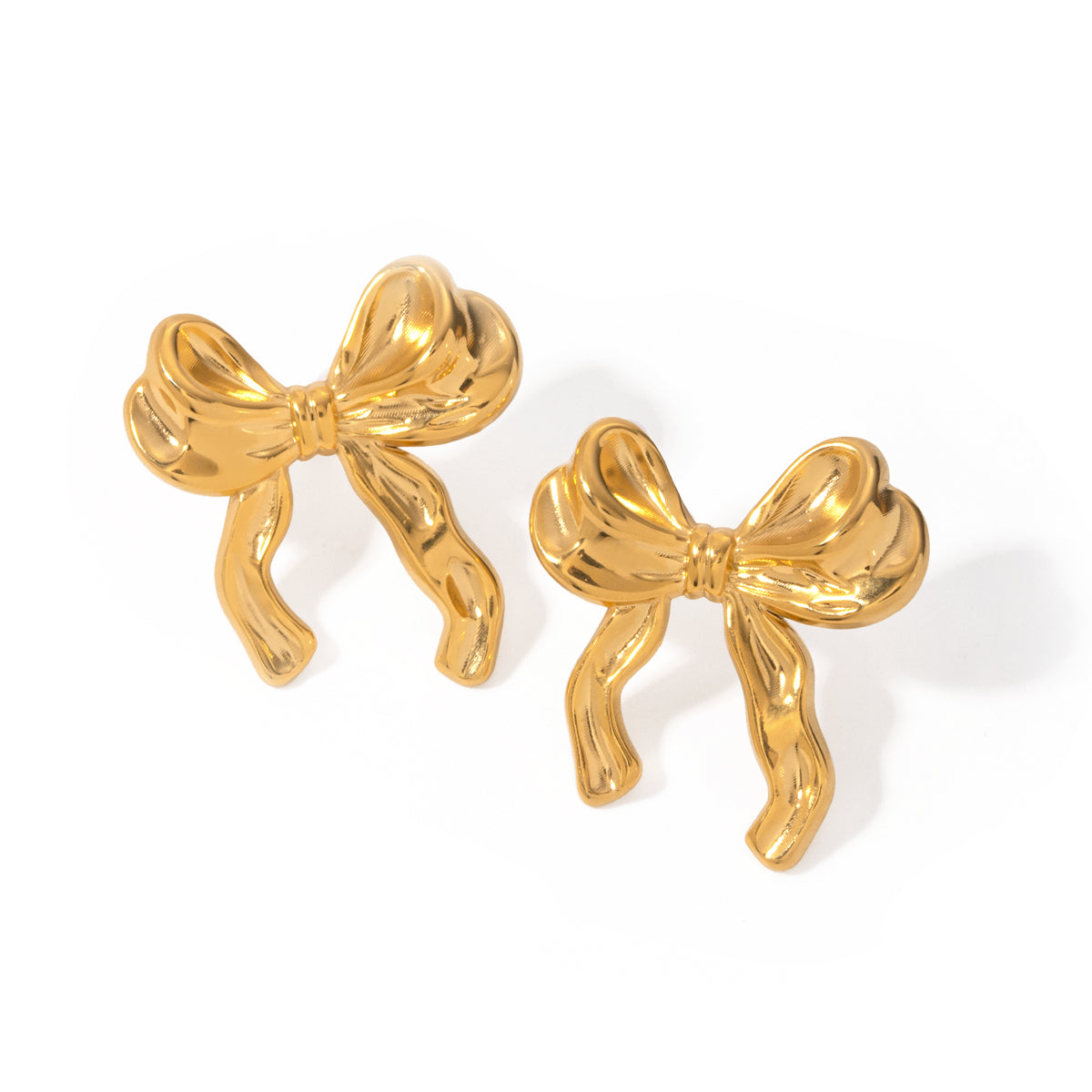 Amia Bow Studs Premium Earrings - 18K Gold Plated