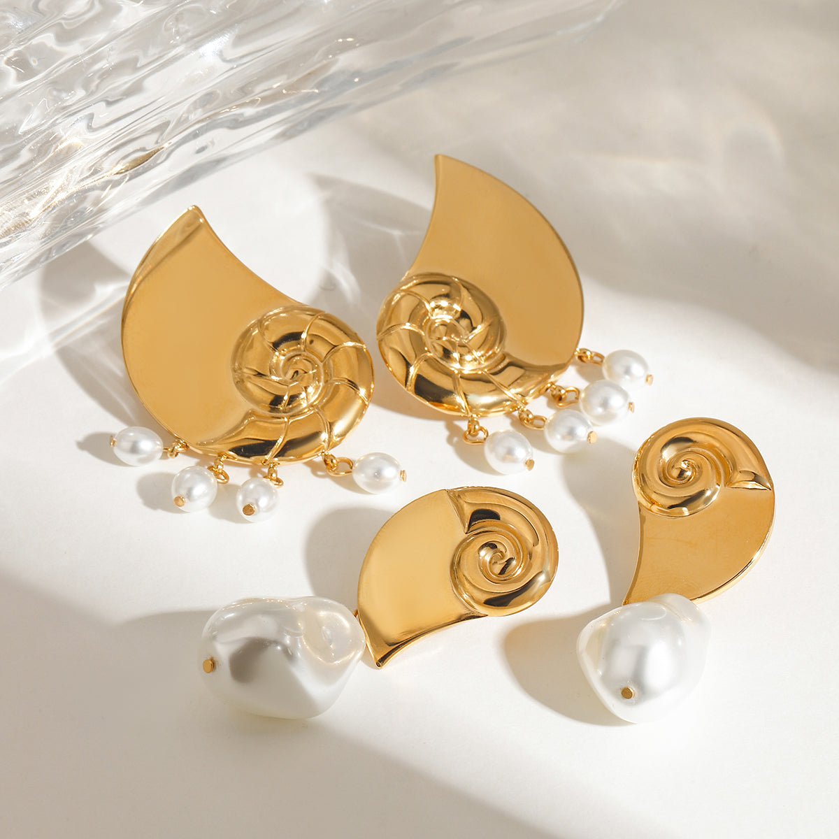 Ocean Dreams Pearls  Premium Earrings - 18K Gold Plated