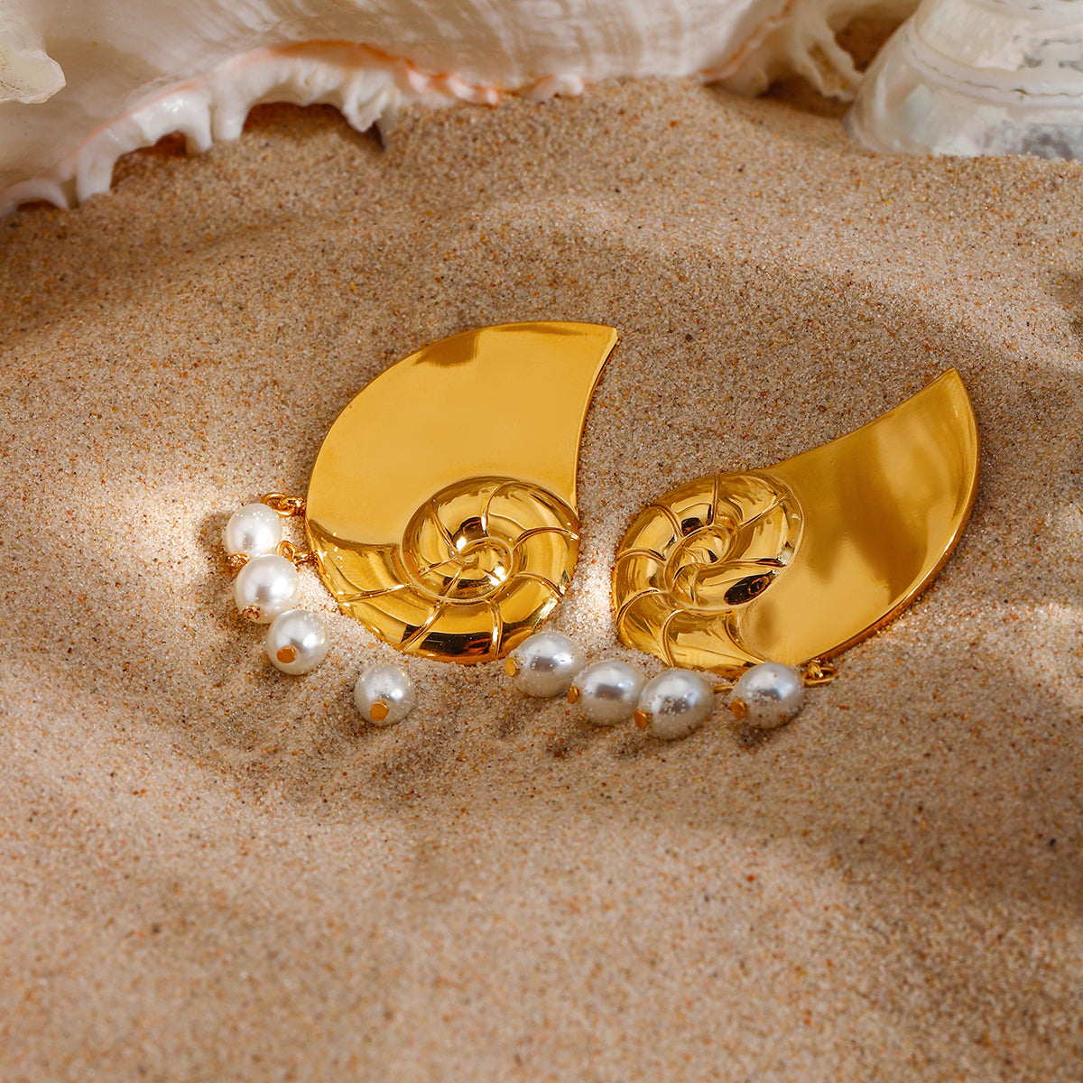 Ocean Dreams Pearls  Premium Earrings - 18K Gold Plated