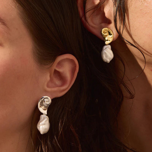 Ocean Dreams Pearls  Premium Earrings - 18K Gold Plated
