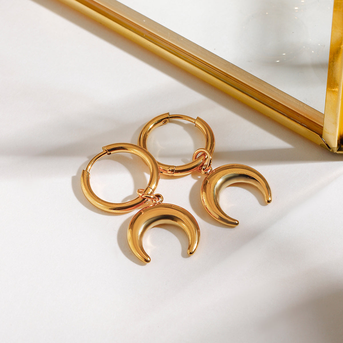 Half Moon Hoop Premium Earrings - 18K Gold Plated