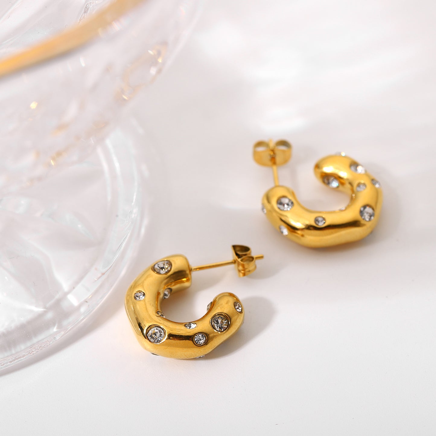 Alva Hoop Premium Earrings - 18K Gold Plated