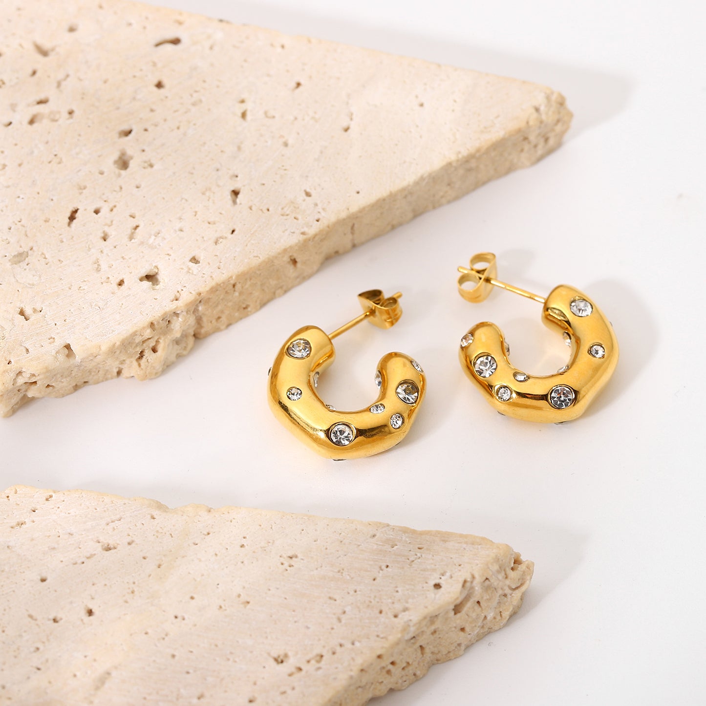 Alva Hoop Premium Earrings - 18K Gold Plated
