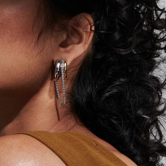 Niva Chain Premium Earrings - 18K Gold Plated