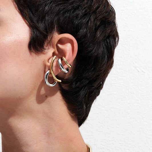 Zora Geometric Premium Earrings - 18K Gold Plated