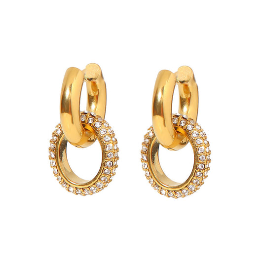 Kashi Sparkle Hoop Premium Earrings - 18K Gold Plated