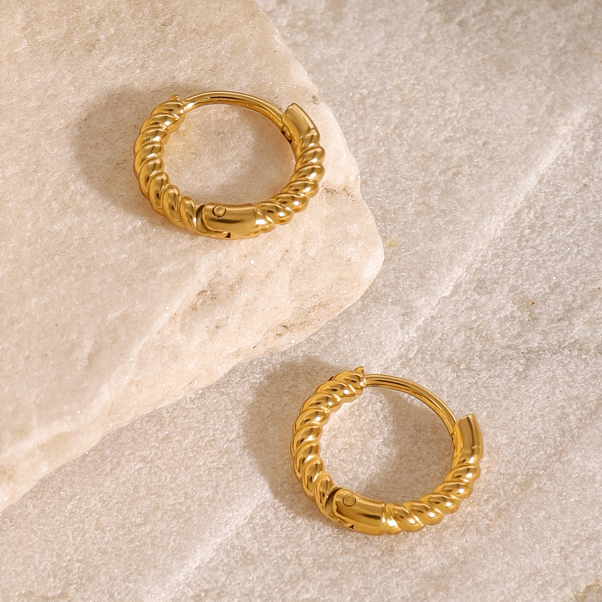 Twisted Hoop Premium Earrings - 18K Gold Plated