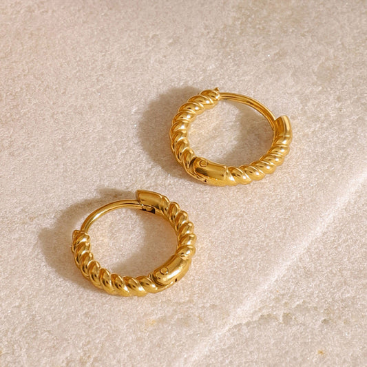 Twisted Hoop Premium Earrings - 18K Gold Plated