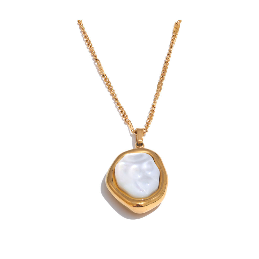 Valencia Pearl Shell Premium Necklace - 18K Gold Plated