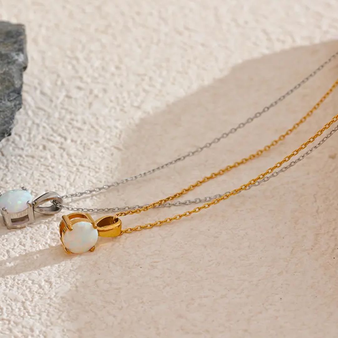 Eve Opal Premium Necklace - 18K Gold Plated
